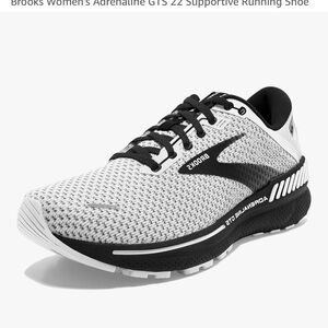 Brooks Black and White Adrenaline  GTS 22 Supportive Running Shoes